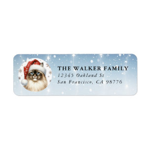 Christmas Birman Cat Return Labels