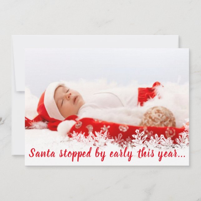 Christmas Birth Announcement newborn photo (Front)