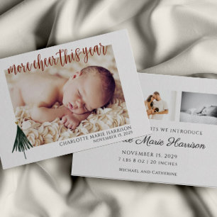 Christmas Birth Announcement Photo Holiday Card