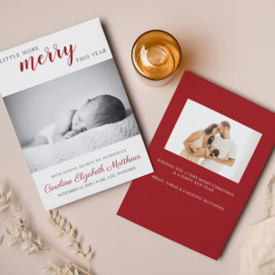 Christmas Birth Announcement Photo Holiday Card
