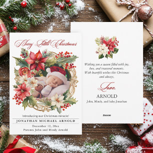 Christmas Birth Announcement Poinsettia Photo