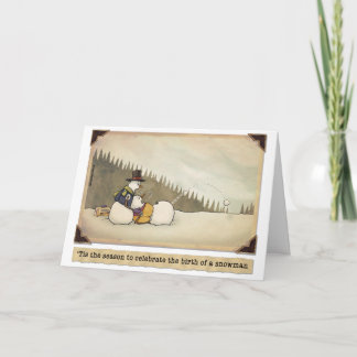 Christmas:  Birth of a Snowman Card
