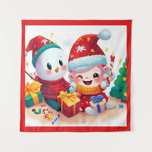 Christmas Birthday 5 Tapestry (Front)