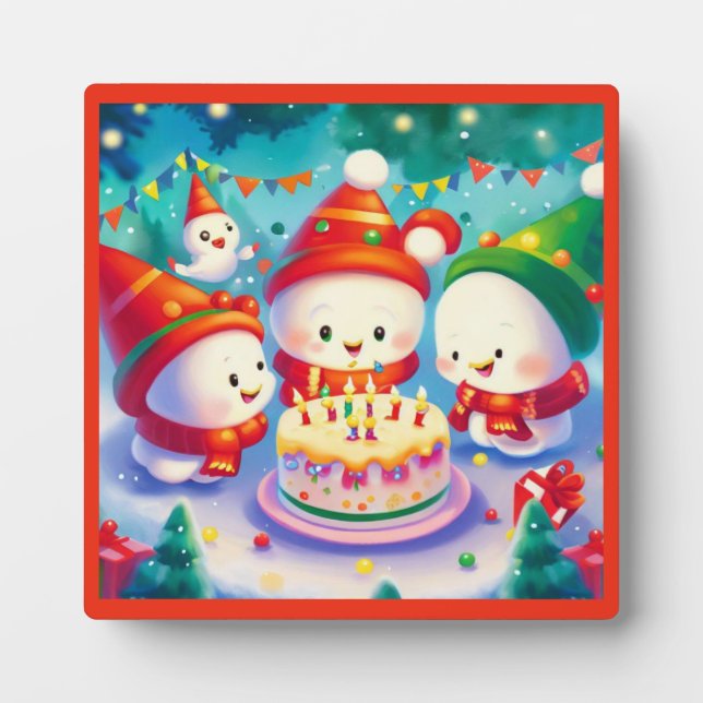 Christmas Birthday 6 Plaque (Front)