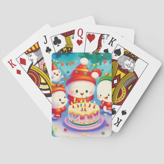 Christmas Birthday (6) Playing Cards (Back)