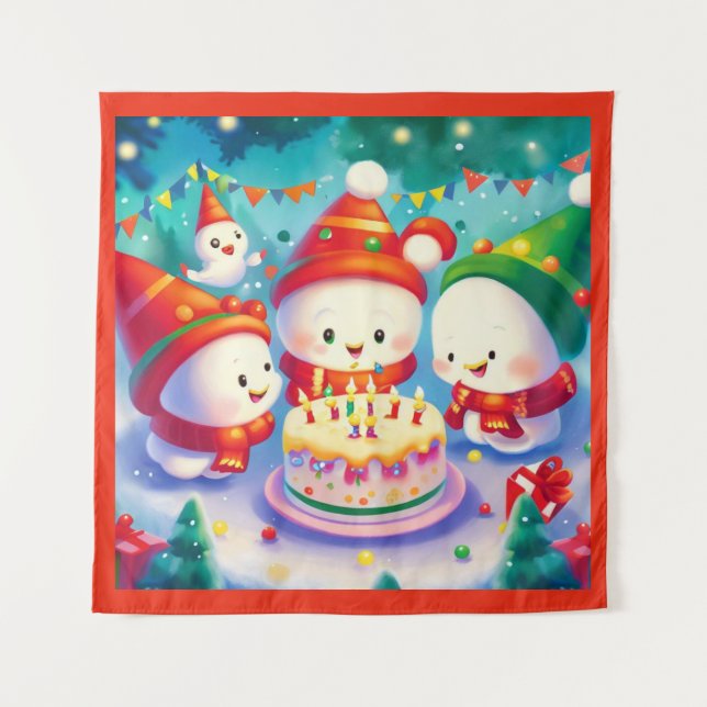 Christmas Birthday 6 Tapestry (Front)