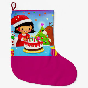 Christmas Birthday 7 Large Christmas Stocking