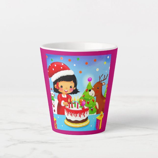 Christmas Birthday 7 Latte Mug (Front)