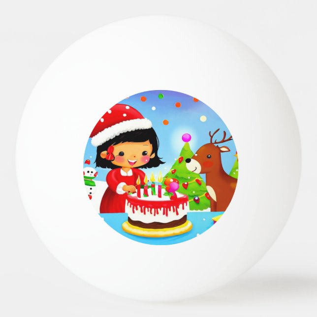 Christmas Birthday (7) Ping Pong Ball (Front)