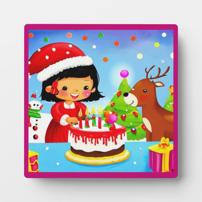 Christmas Birthday 7 Plaque (Front)
