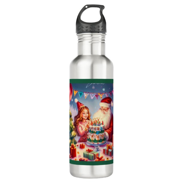 Christmas Birthday 8 710 Ml Water Bottle (Front)