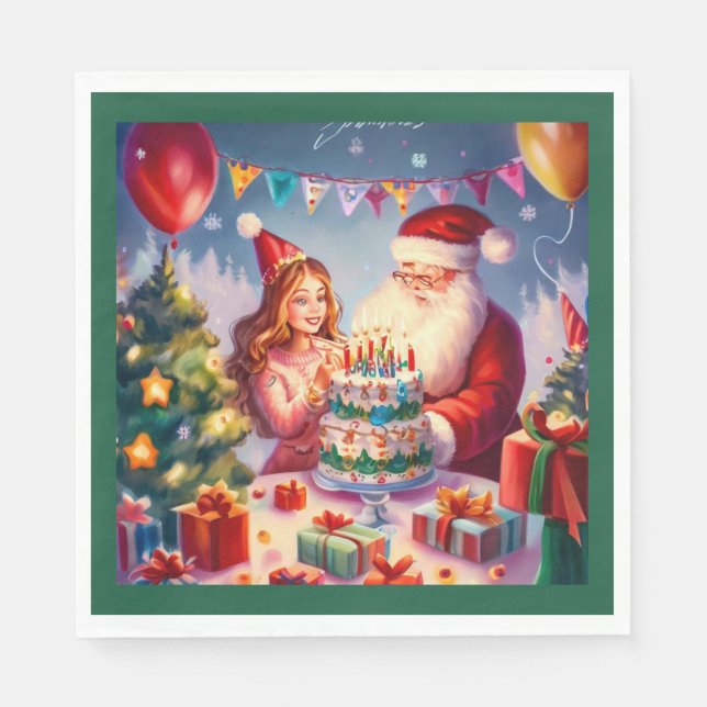 Christmas Birthday 8 Napkin (Front)