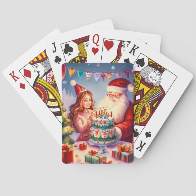 Christmas Birthday (8) Playing Cards (Back)