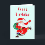 Christmas Birthday Card Santa with Gift<br><div class="desc">Santa Claus with Gifts Christmas Birthday Cards - MIGNED Painting - Customizable</div>