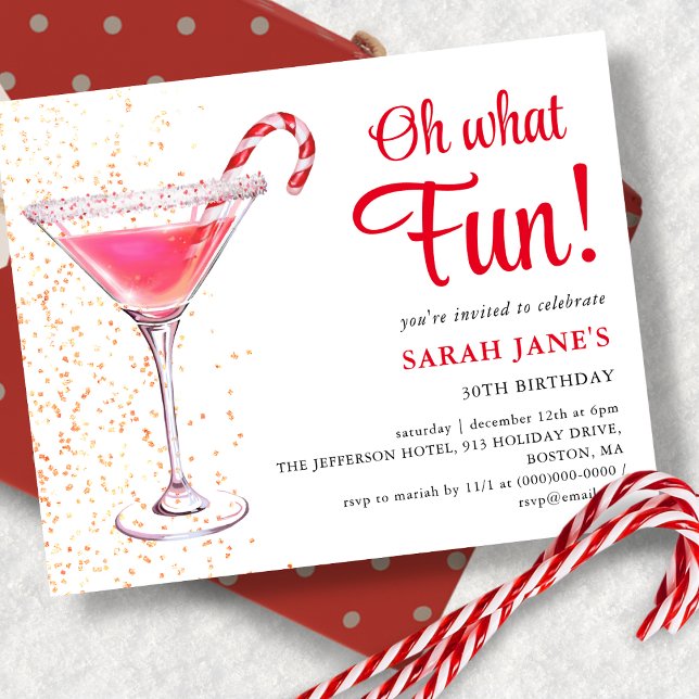 Christmas Birthday Cocktail Budget Invitation (Creator Uploaded)