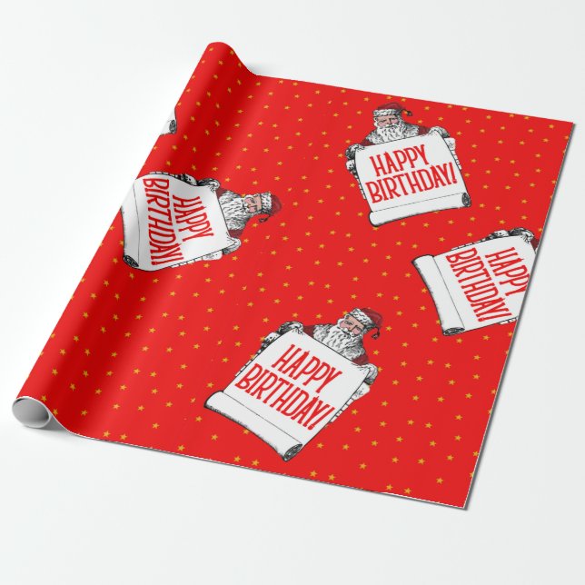 Christmas Birthday Gift Wrap (Unrolled)
