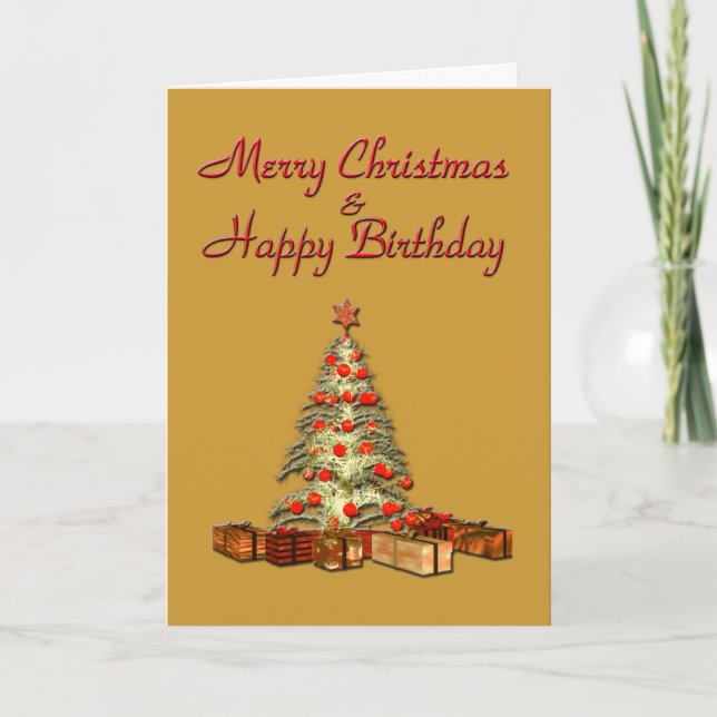 Christmas Birthday Gold Card (Front)