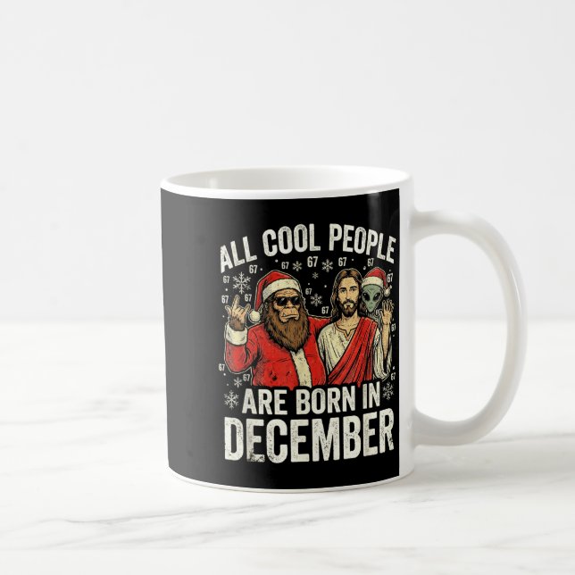 Christmas Birthday Humor Funny Jesus Born In Decem Coffee Mug (Right)
