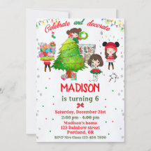 Christmas birthday invitation Christmas party