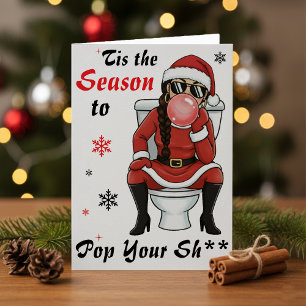 Christmas Birthday Mrs Santa Claus Bubblegum Funny Card
