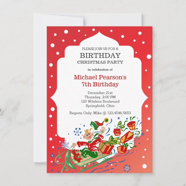 Christmas Birthday Party Invitation (Front)