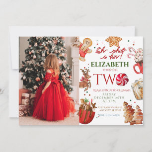 Christmas Birthday Party what a fun 2nd Birthday Invitation