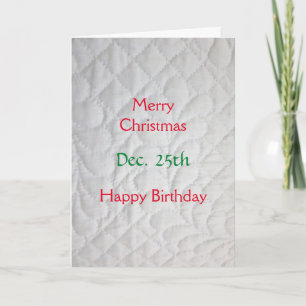 Christmas Birthday Quilted Holiday Card