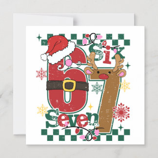 Christmas Birthday Shirt 6 and 7 Years Old | Funny Magnetic Invitation