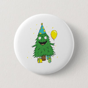 Christmas Birthday Tree 6 Cm Round Badge
