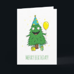 Christmas Birthday Tree Merry Birthday Card<br><div class="desc">For the December Birthdays out there that have a sense of humour about their day getting out shined.</div>