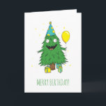Christmas Birthday Tree Merry Birthday Card<br><div class="desc">For the December Birthdays out there that have a sense of humour about their day getting out shined.</div>