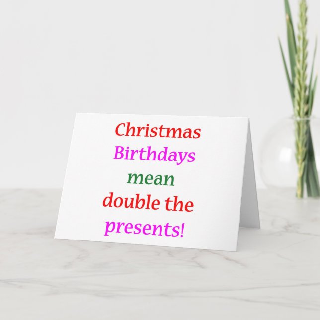 Christmas Birthdays Holiday Card (Front)