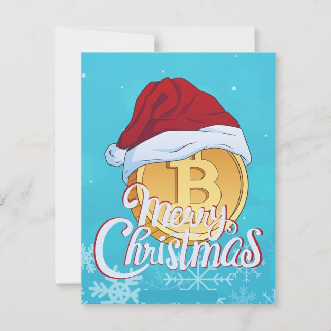 Christmas Bitcoin - Day Traders Gift Holiday Card (Front)
