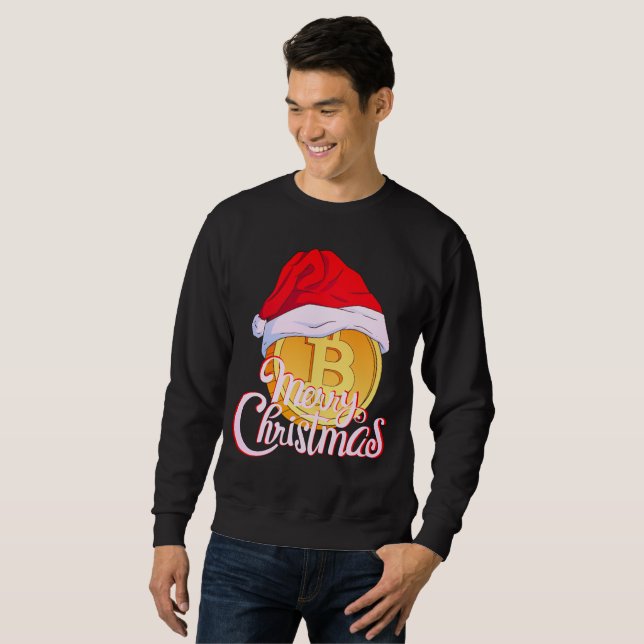 Christmas Bitcoin - Day Traders Gift Sweatshirt (Front Full)