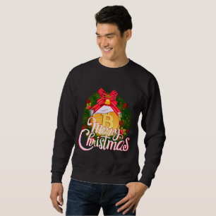 Christmas Bitcoin inside Holiday Wreath Sweatshirt