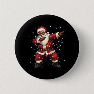 Christmas Black African American Dabbing Santa Cla 6 Cm Round Badge