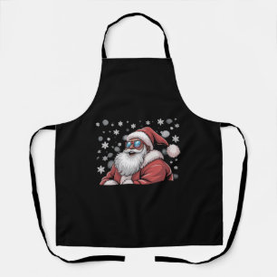 Christmas Black African American Santa Xmas Apron