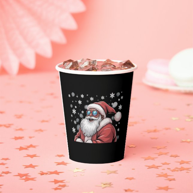 Christmas Black African American Santa Xmas  Paper Cups (Insitu)
