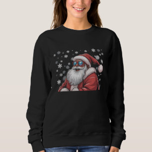 Christmas Black African American Santa Xmas  Sweatshirt