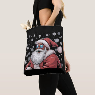 Christmas Black African American Santa Xmas Tote Bag