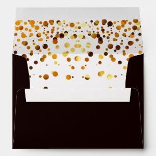 Christmas Black and Gold Glitter Faux Foil Envelopes