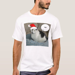 Christmas Black and White Cat T-Shirt