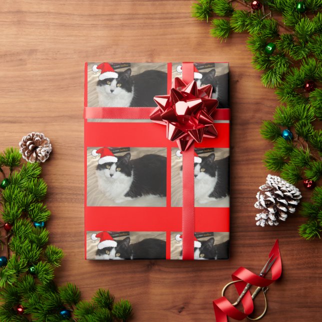 Christmas Black and White Cat Wrapping Paper (Holiday Gift)