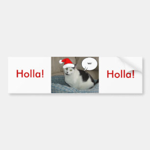Christmas Black and White Kitten Bumper Sticker