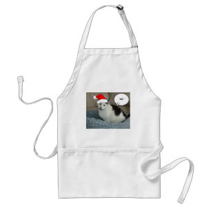 Christmas Black and White Kitten Standard Apron