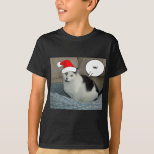 Christmas Black and White Kitten T-Shirt