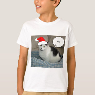 Christmas Black and White Kitten T-Shirt