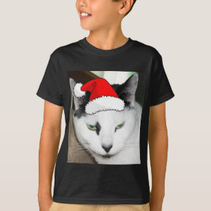 Christmas Black and White Kitten T-Shirt
