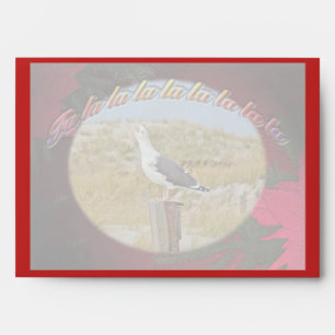 Christmas Black Backed Gull Christmas Caroling Envelope