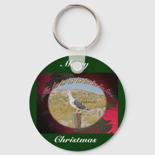 Christmas Black Backed Gull Christmas Caroling Key Ring